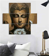 Painting by Numbers Buddha Woman White Flower- 3-Panel (Triptych)